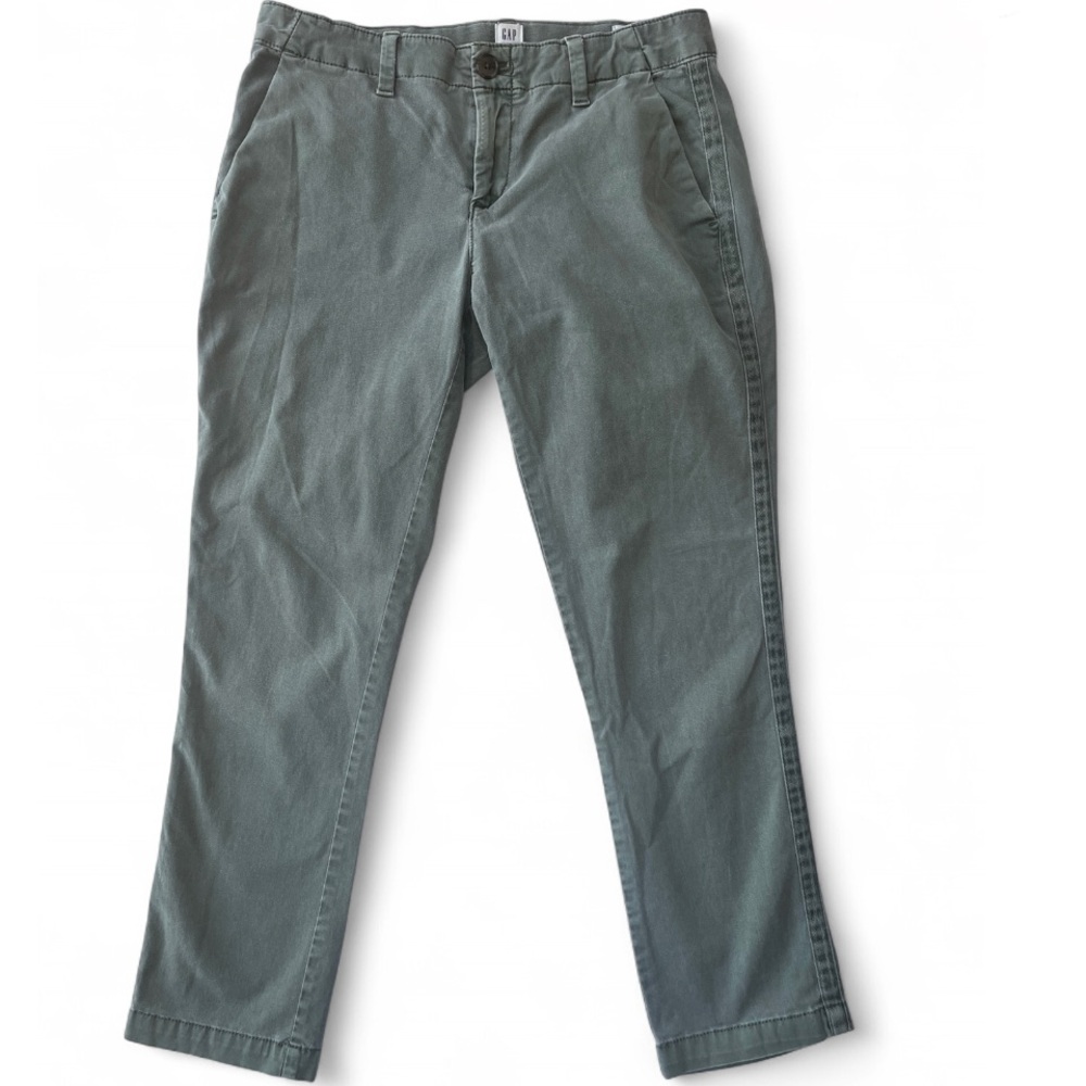 GAP Cropped Ankle Straight Leg Chino Pants Green Size 0 Petite